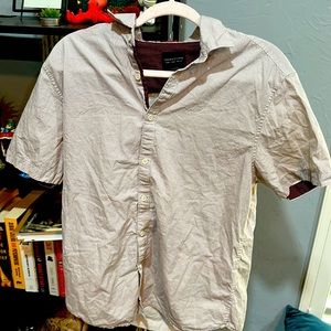 Collared Shirt Men’s denim and flower red and white